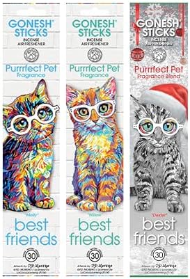 Gonesh Best Friends Incense Sticks Variety Pack - 3 Pack of 30 Non-Toxic 10 Inch