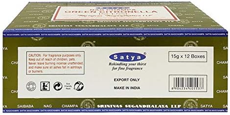Green Citronella Incense Sticks and Holder Bundle