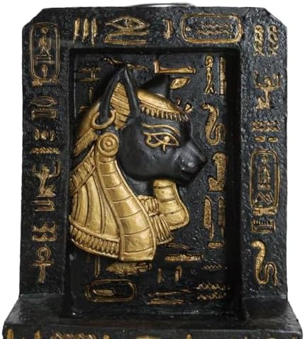 Egyptian Goddess Bastet Incense Holder with Hieroglyphs