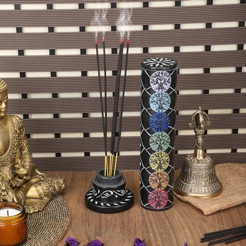 Ajuny Incense Holder Tree of Life Black Marble 105 Inch