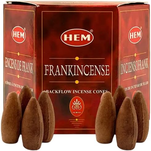 HEM Backflow Incense Cones - Frankincense Myrrh 40 Cones Spiritual Waterfall Incense