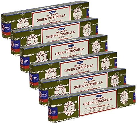 Trumiri Incense Stick Holder Bundle with Satya Nag Champa Green Citronella Incense Sticks - Pack of 6