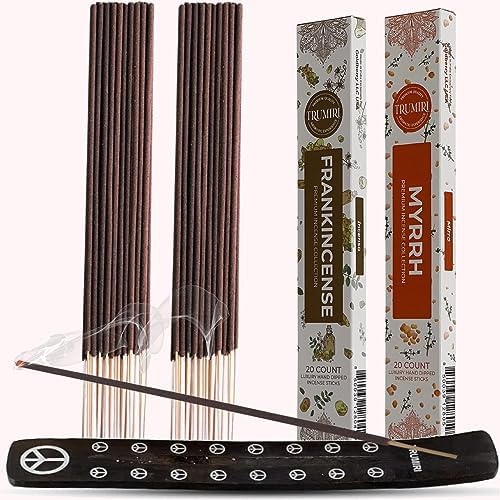 Trumiri Incense Sticks - 40 Pack 20 Frankincense 20 Myrrh