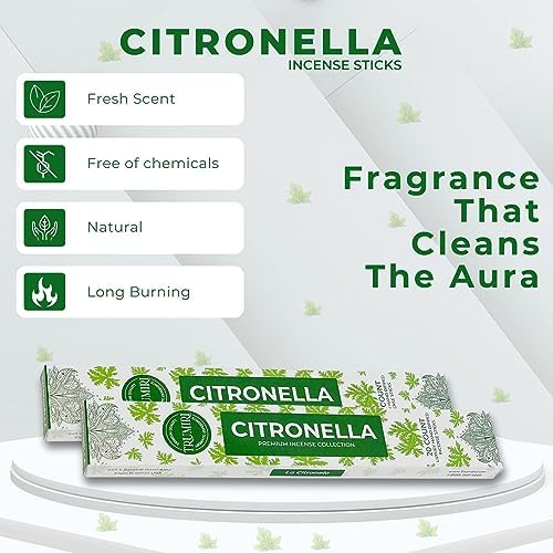 Citronella Incense Sticks for Outdoor Use - 40 Pieces Dual Pack