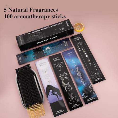 YINECO Incense Sticks Set of 100 6 Scents Black Packaging