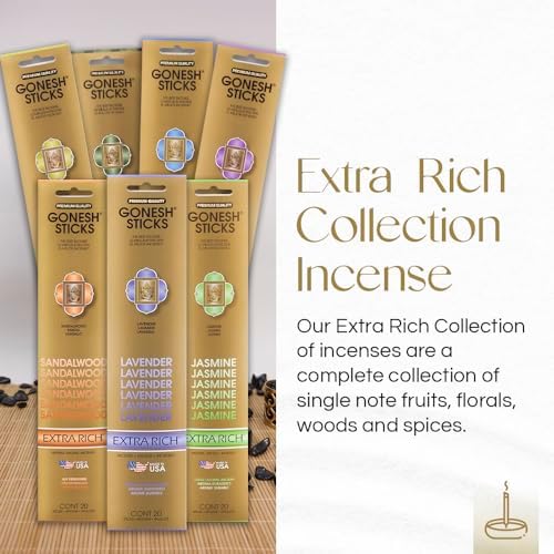 Gonesh - Extra Rich Scented Incense Sticks 80 Pack