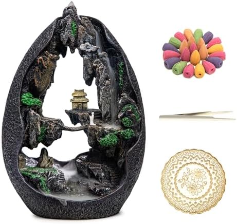 Mountain Waterfall Incense Burner with 50 Cones