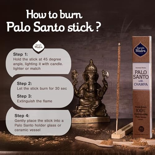 Sagrada Madre 8pcs Wild Harvested Palo Santo Incense Sticks 9 Long