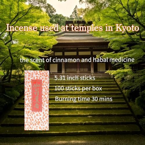Kyarakunkou Incense Sticks with Cinnamon Scent 100 Sticks Box 531 Inch Japanese Quality
