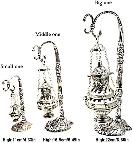 Brass Burners Hanging Censer Charcoal Incense Holder Cross Decor