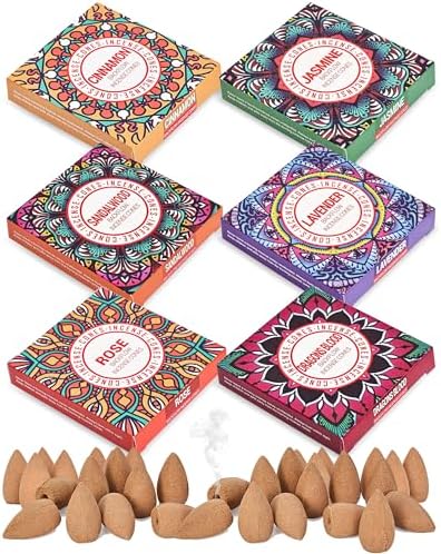 Backflow Incense Cones Set of 6 Natural Scents