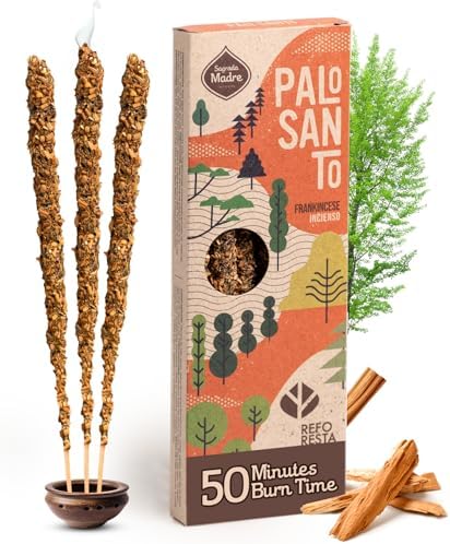 4pcs Wildly Harvested Palo Santo Incense Sticks with Frankincense