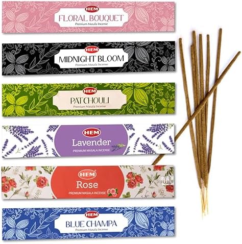 Hem Assorted Incense Sticks Variety Pack 6 Flavors
