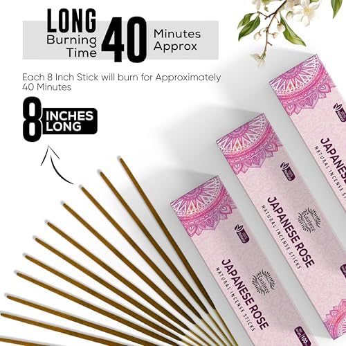 Raajsee Japanese Rose Incense Sticks 180 gm Pack of 12