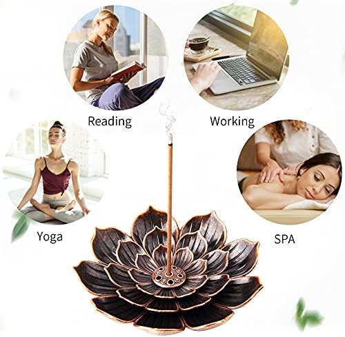 4Pack Brass Incense Holders with Ash Catcher for Home Office Decor