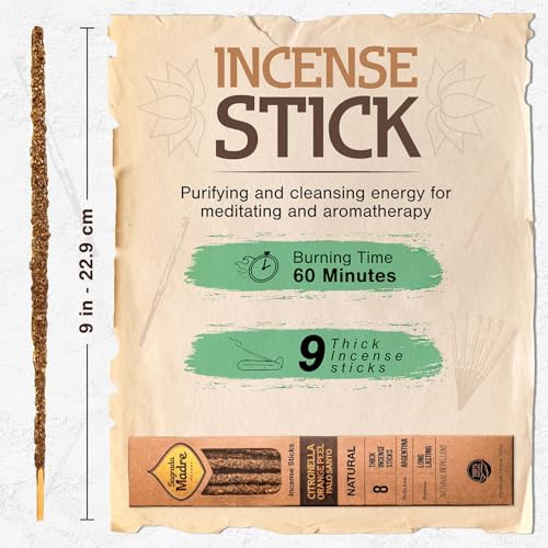 Sagrada Madre 8 pcs Natural Citronella Orange Incense Sticks