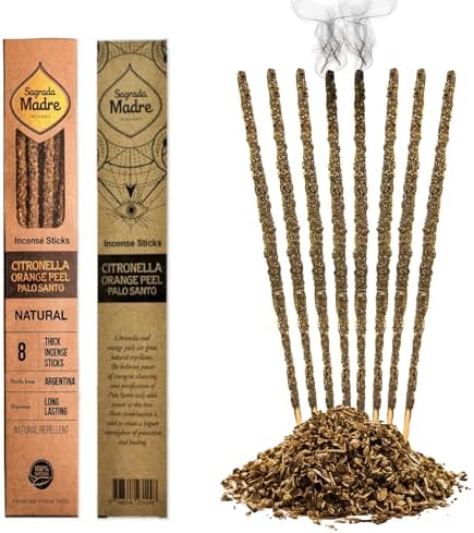 Sagrada Madre 8 pcs Natural Citronella Orange Incense Sticks