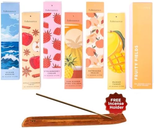 Folkulture Fall Incense Sticks with Holder Set of 6 1