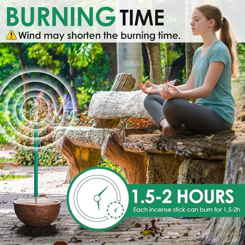 Qualirey 24 Pcs Citronella Incense Sticks for Outdoor Use