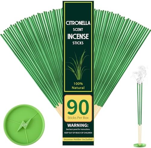 Qualirey 90 Pcs Citronella Incense Sticks for Outdoor Use