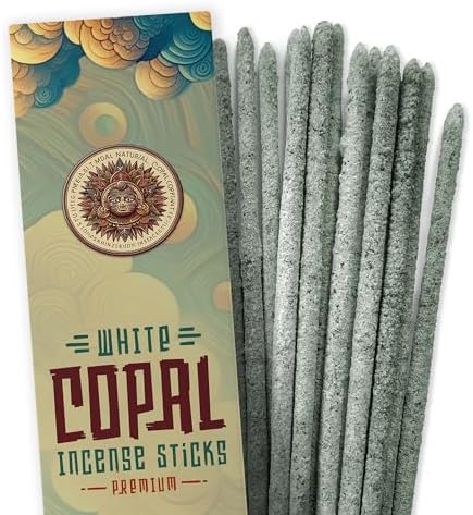 White Copal Incense Sticks - 20 Sticks for Meditation Yoga and Spiritual Cleansing