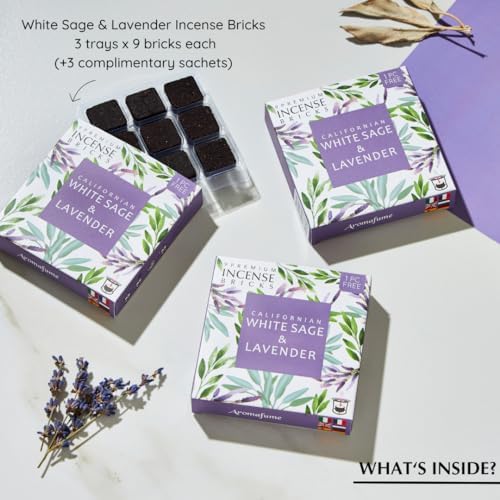 White Sage Lavender Incense Bricks 3x9 Set Cleansing Relaxation