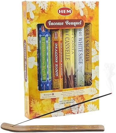 HEM Hexagonal Calming Incense Bouquet 7 Sticks Free Holder