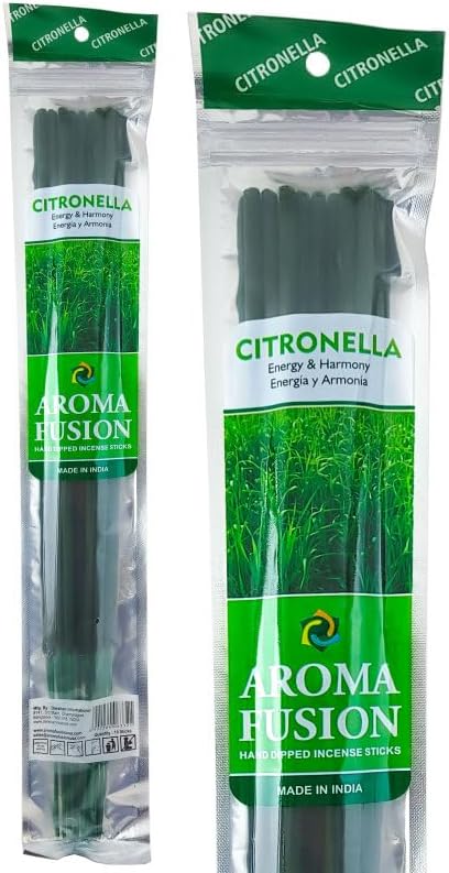 3 Pack Aroma Fusion 19 Inch Jumbo Hand Dipped Incense Citronella Scent