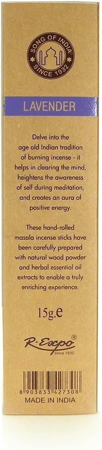 Organic Lavender Masala Incense 15g Box of 12