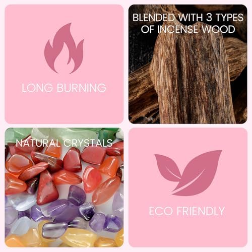 Joytezz Love Attraction Incense Stick Set with Rose Quartz Holder