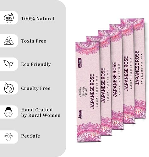 Raajsee Japanese Rose Incense Sticks 180 gm Pack of 12
