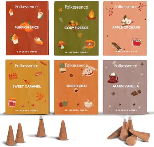 Folkulture Fall Incense Cone Set of 6 with 60 Cones