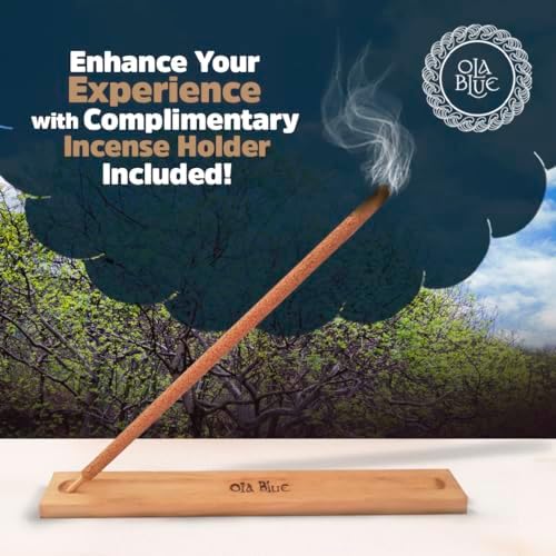 OLA BLUE Palo Santo Incense Sticks 12 Pack with Holder