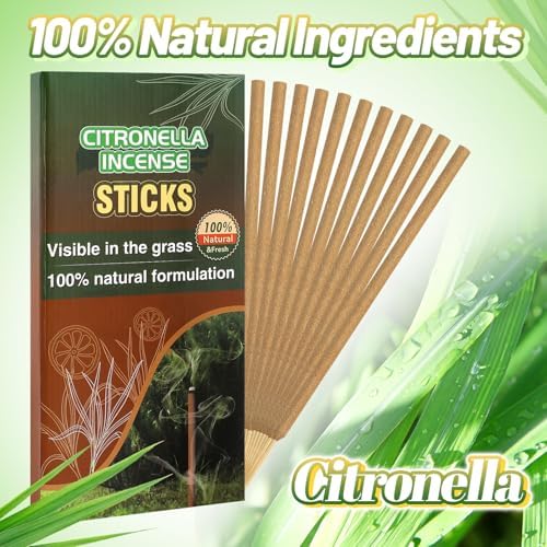 Bigmeta 24 Pcs Thicker Citronella Incense Sticks for Outdoor Use