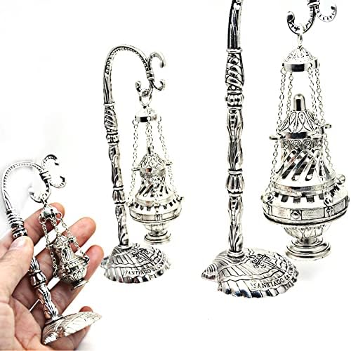 Brass Burners Hanging Censer Charcoal Incense Holder Cross Decor