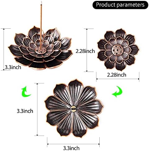 4Pack Brass Incense Holders with Ash Catcher for Home Office Decor