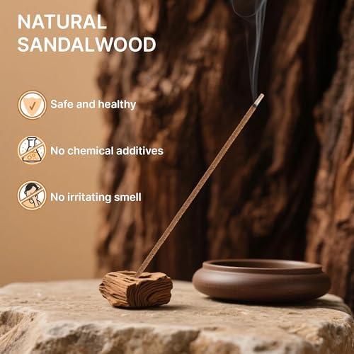 Ceoighe 210 Sticks Sandalwood Incense 6 Inch Pure Natural for Meditation and Relaxation