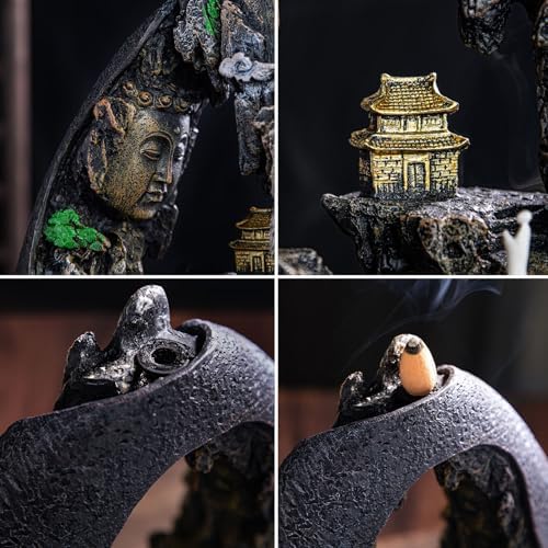 Mountain Waterfall Incense Burner with 50 Cones