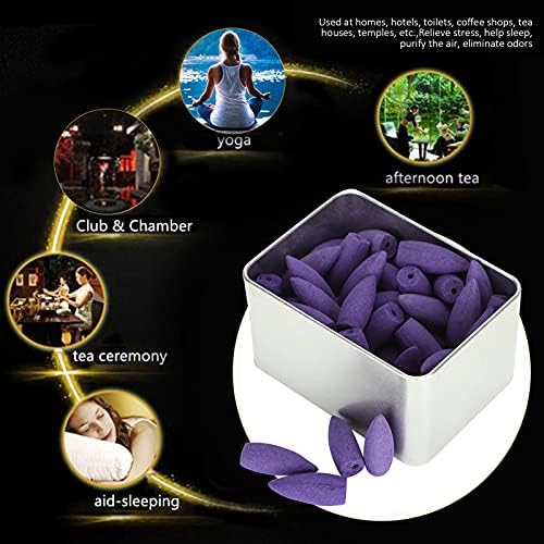 Zerodis 50Pcs Lavender Backflow Incense Cones
