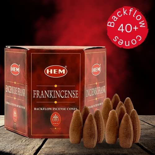HEM Backflow Incense Cones - Frankincense Myrrh 40 Cones Spiritual Waterfall Incense