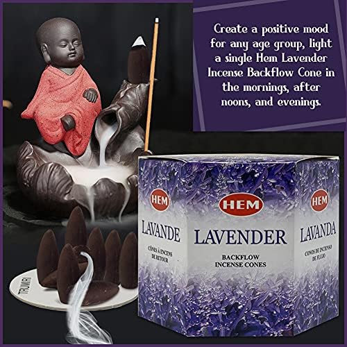 TRUMIRI Lavender Incense Cones 40 Pack for Waterfall Fountain