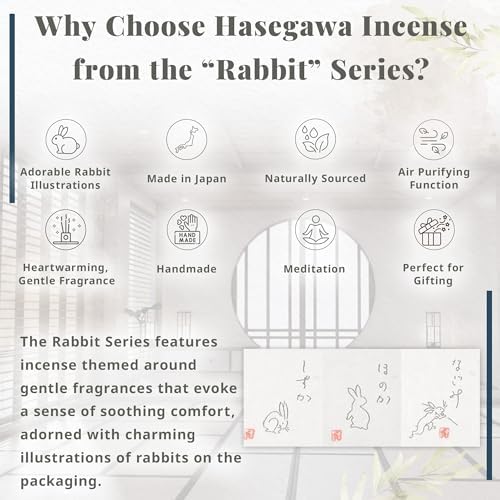 Hasegawa Rabbit Series Incense Cone Set 10 Cones with Holder