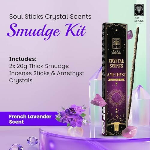 Soul Sticks French Lavender Incense Sticks 20g 5 Crystals Set
