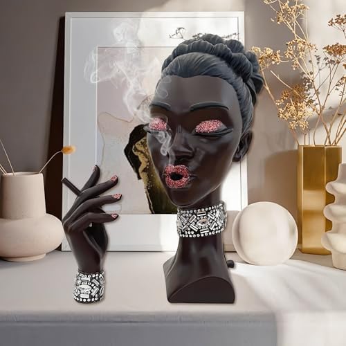 Elegant Head Incense Burner for Black Woman
