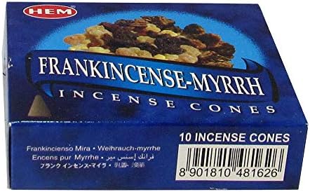 HEM Frankincense and Myrrh Incense Cones 120 Cones 12 Packs