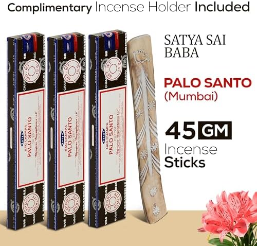 Satya Nag Champa Palo Santo Incense Sticks 45gm Pack with Raajsee Holder