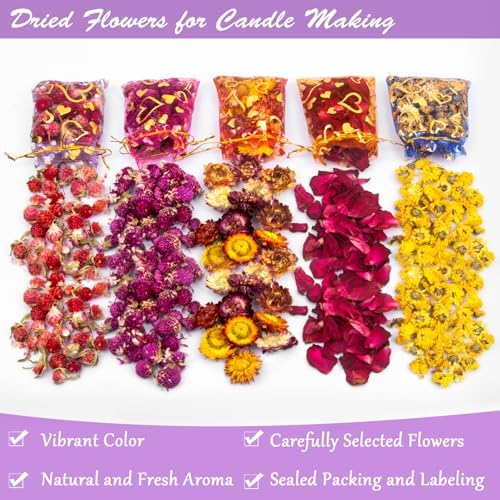50 Bag Dried Flowers Kit for Soap Making DIY Crafts