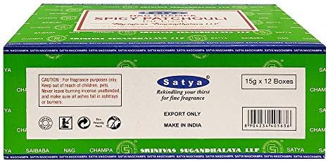 Satya Spicy Patchouli Incense Sticks Economy Pack
