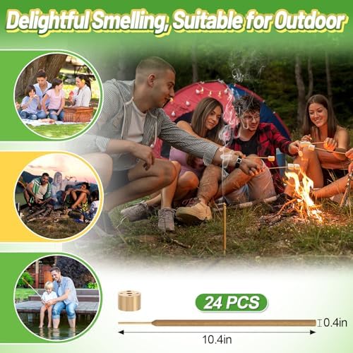 Bigmeta 24 Pcs Thicker Citronella Incense Sticks for Outdoor Use
