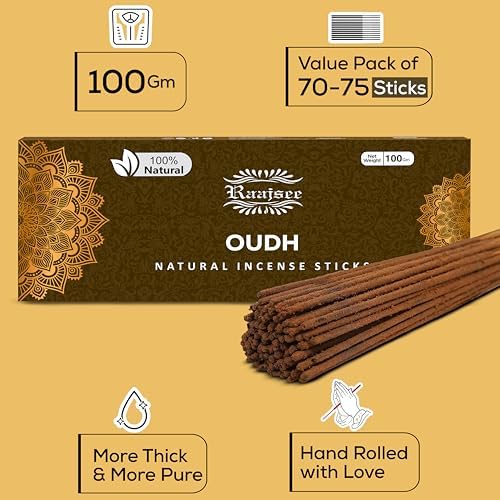 Pure Oud Agarwood Incense Sticks 100gm Pack Handmade Natural